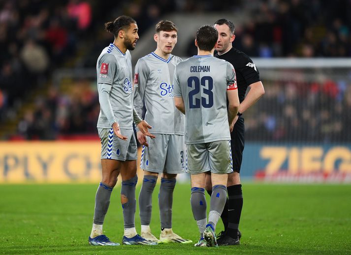 Dominic Calvert-Lewin fékk að líta beint rautt spjald í leik kvöldsins.