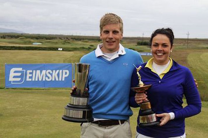 Haraldur Franklín Magnús og Valdís Þóra Jónsdóttir - Íslandsmeistarar í höggleik árið 2012 á Eimskipsmótaröðinni í golfi.