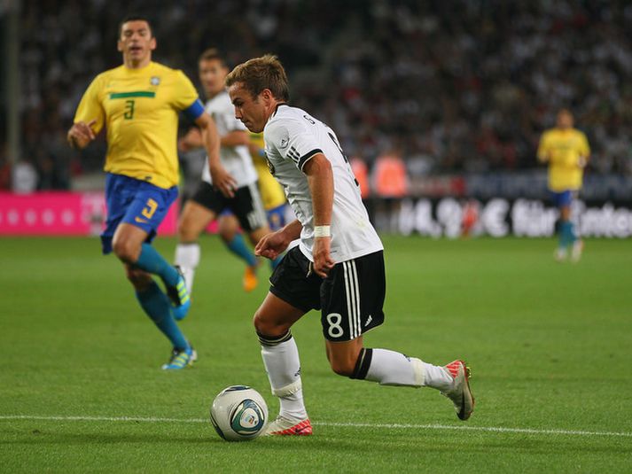 Mario Götze í sigurleiknum á móti Brasilíu á dögunum.