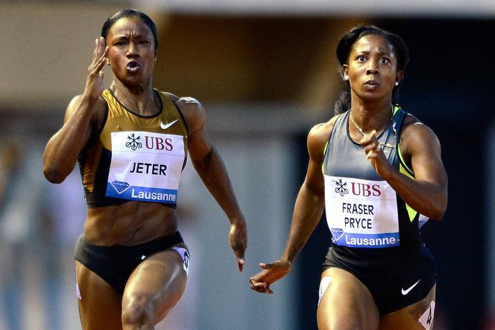 Carmelita Jeter og Shelly-Ann Fraser-Pryce