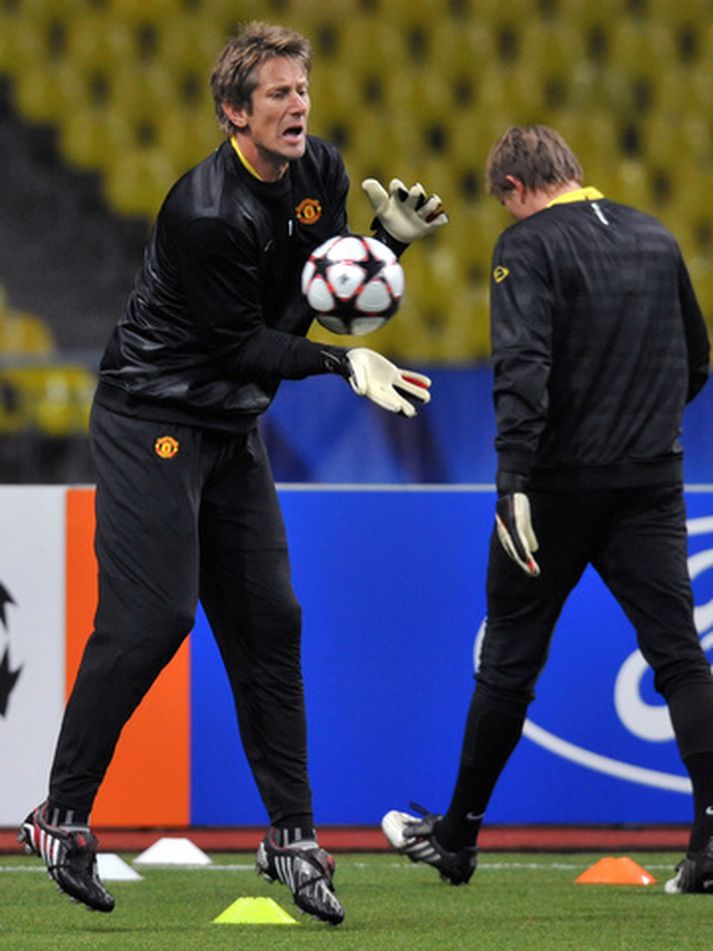 Edwin van der Sar, markvörður Manchester United.