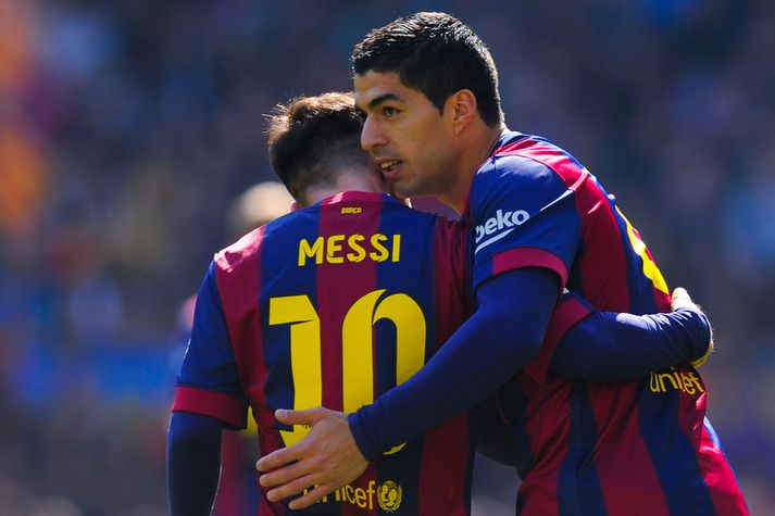 Luis Suarez og Lionel Messi.