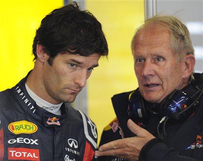 Mark Webber ræðir við Helmut Marko hjá Red Bull.