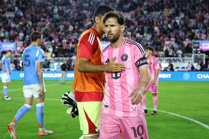 Lionel Messi var hinn fúlasti eftir jafntefli Inter Miami og New York City.