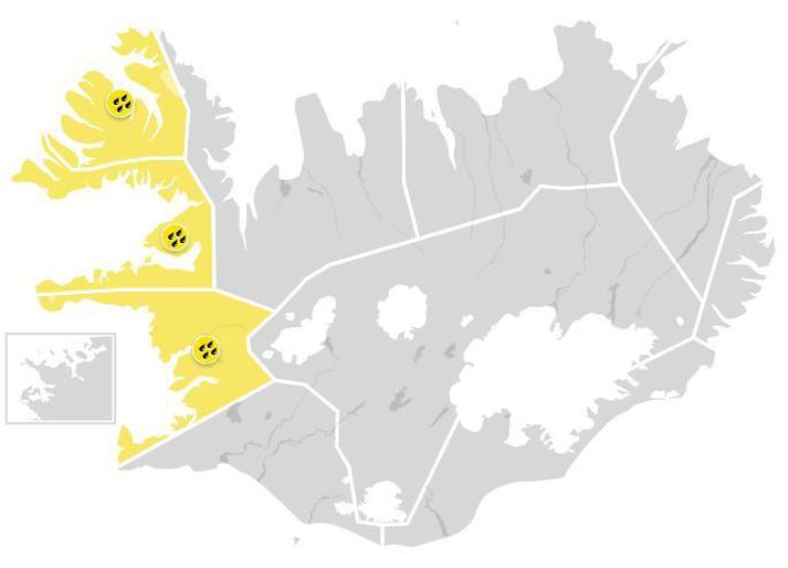 Viðvaranirnar taka gildi í fyrramálið og verða í gildi fram á laugardagskvöld.