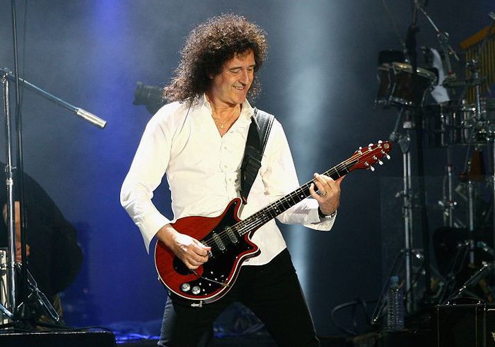 Gítarleikarinn Brian May er enn með þetta.