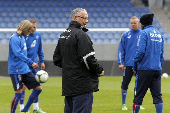 Lars Lagerback, landsliðsþjálfari.