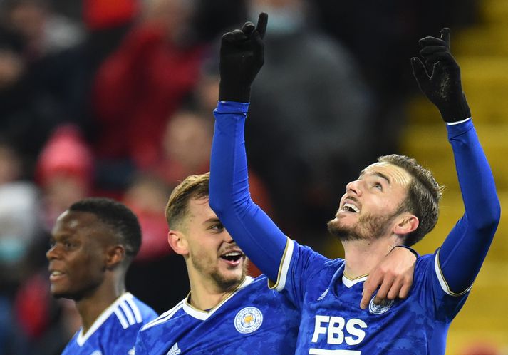 James Maddison skoraði annað mark Leicester City í dag.