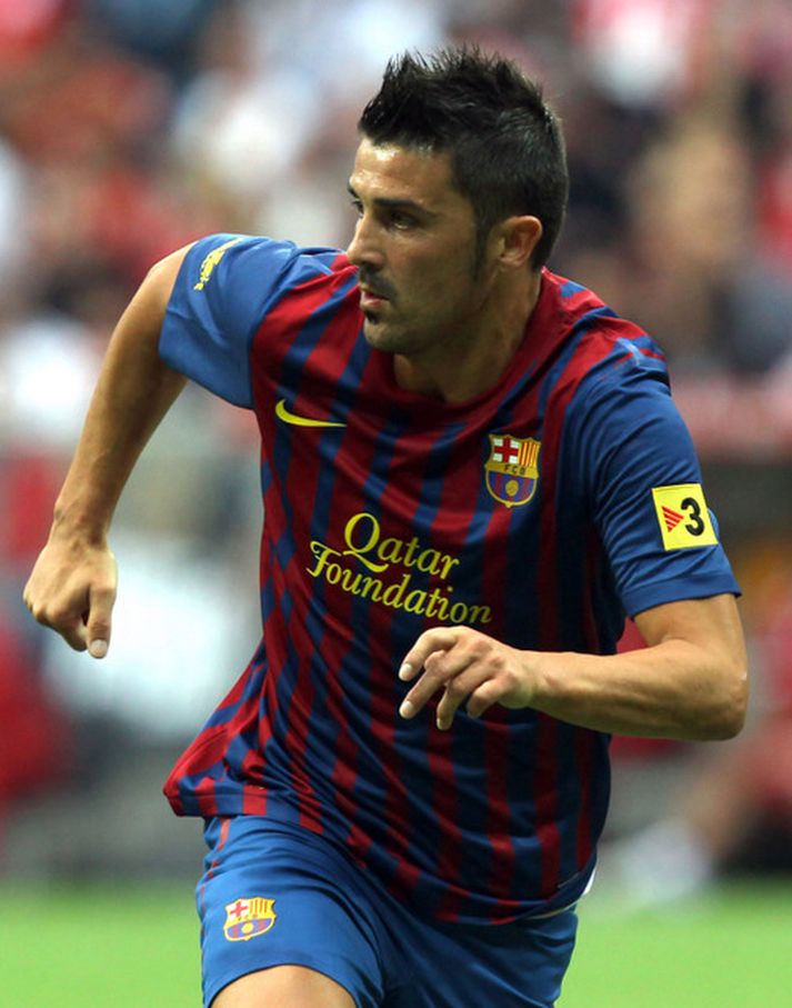 David Villa skoraði fyrir Barcelona.