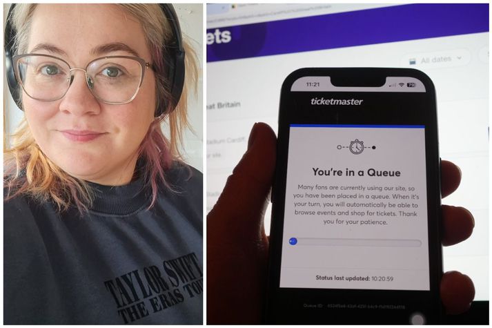 Sædís Anna Jónsdóttir er ein þeirra sem beið í fleiri klukkutíma í röð. Segja má að miðasölukerfi Ticketmaster hafi verið við það að brenna yfirum þegar miðar á tónleikaröð Oasis fóru í sölu.