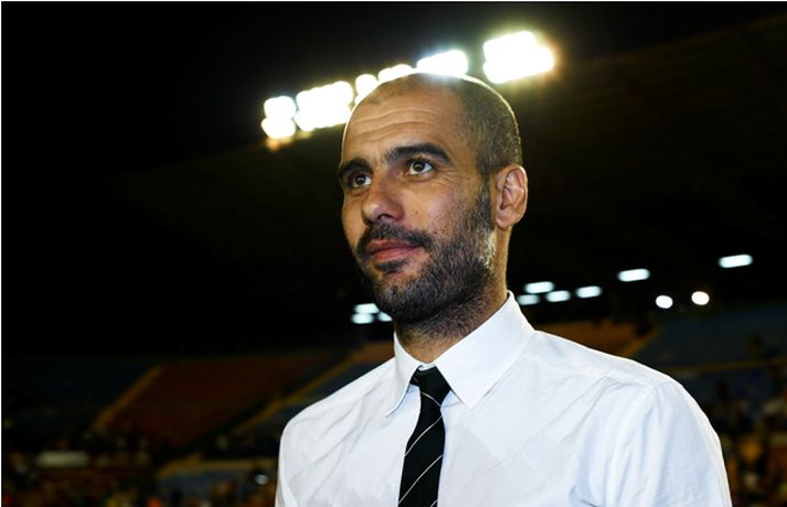 Pep Guardiola ánægður eftir leikinn í gær. Mynd / Getty Images