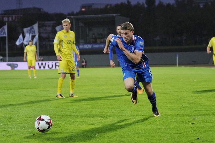 Björn Bergmann í leik Íslands og Úkraínu í síðustu viku.