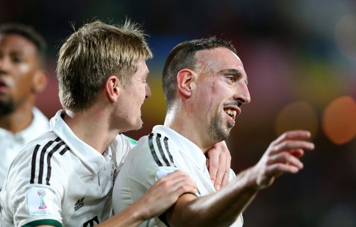 Franck Ribéry fagnar fyrsta markinu.