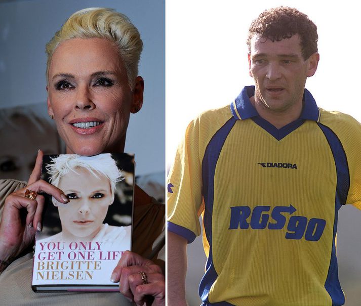 Fyrirsætan og leikkonan Brigitte Nielsen og knattspyrnukappinn John Faxe Jensen.