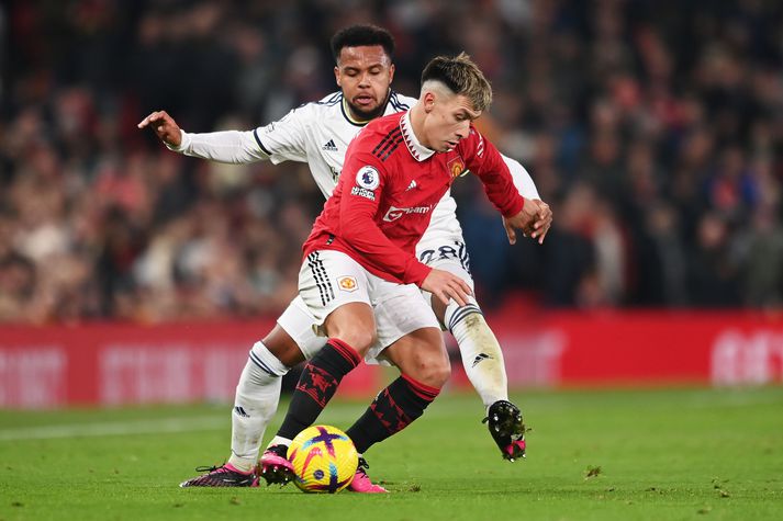 Lisandro Martínez í leik Manchester United og Leeds United í gær. Hann fór 2-2.