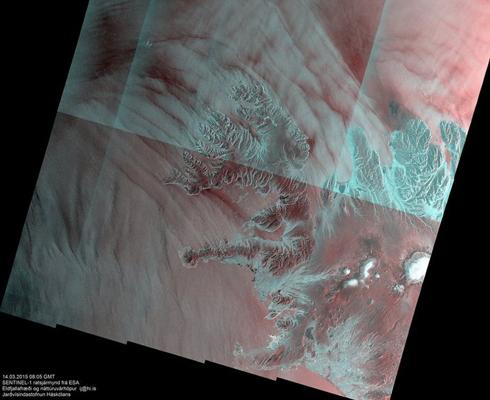 Myndin er tekin á SENTINEL-1 frá ESA.