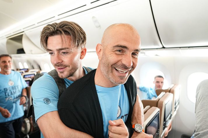 Enzo Maresca með hinum djammóða Jack Grealish.