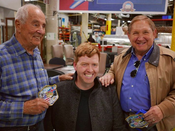 Bill Anders, Örlygur Hnefill og Jim Kidrick, forstöðumaður San Diego Air and Space Museum, í Kaliforníu árið 2019.