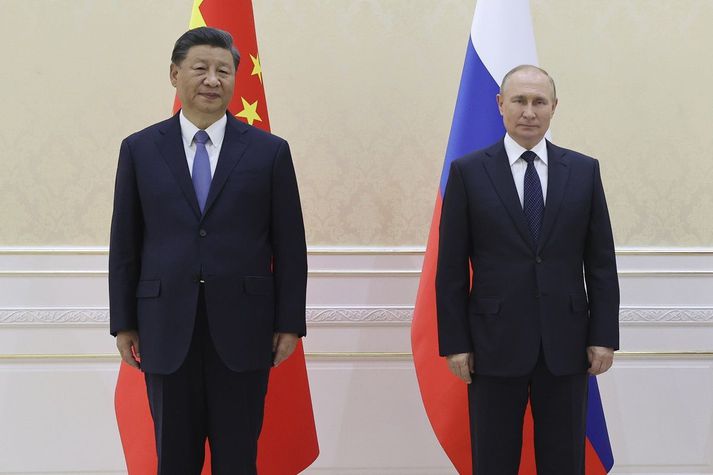 Xi Jinping og Vladimír Pútín, forsetar Kína og Rússlands.