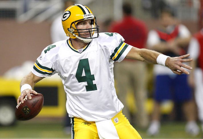 Brett Favre í leik með Green Bay Packers.