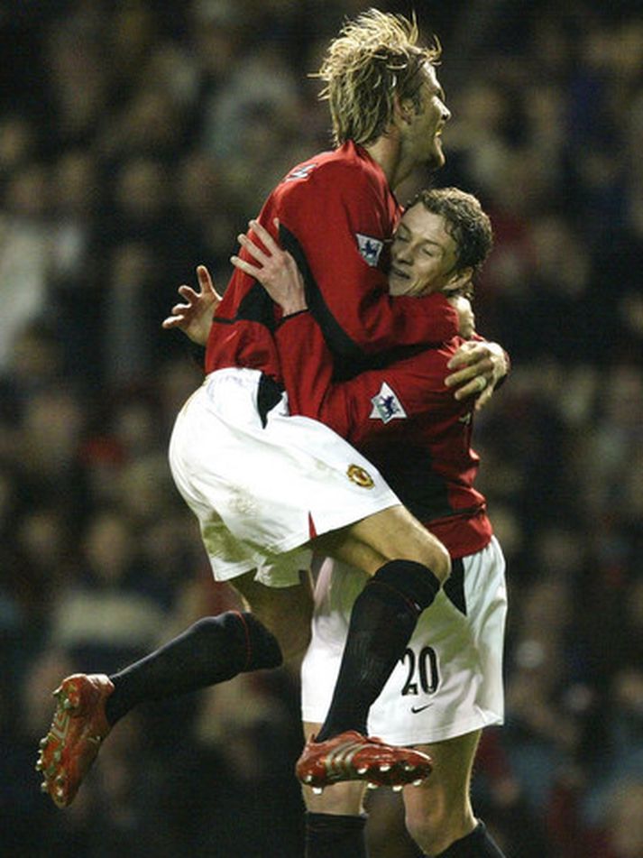 Ole Gunnar Solskjaer og David Beckham.