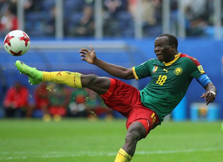 Vincent Aboubakar og félagar í kamerúnska landsliðinu eru komnir í nýja búninga.