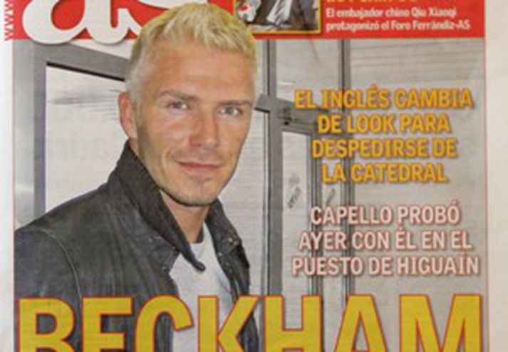 Beckham með ljósu lokkana