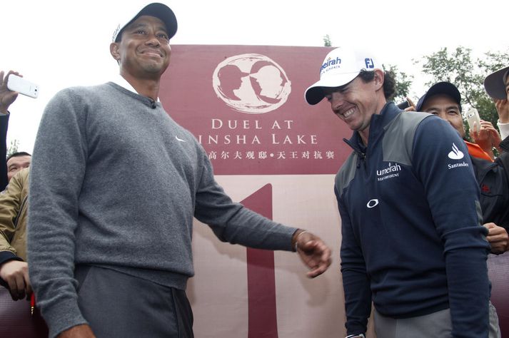 Rory McIlroy og Tiger Woods.