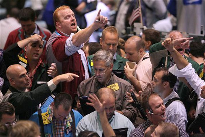 Hamagangur á markaði á Wall Street í dag.