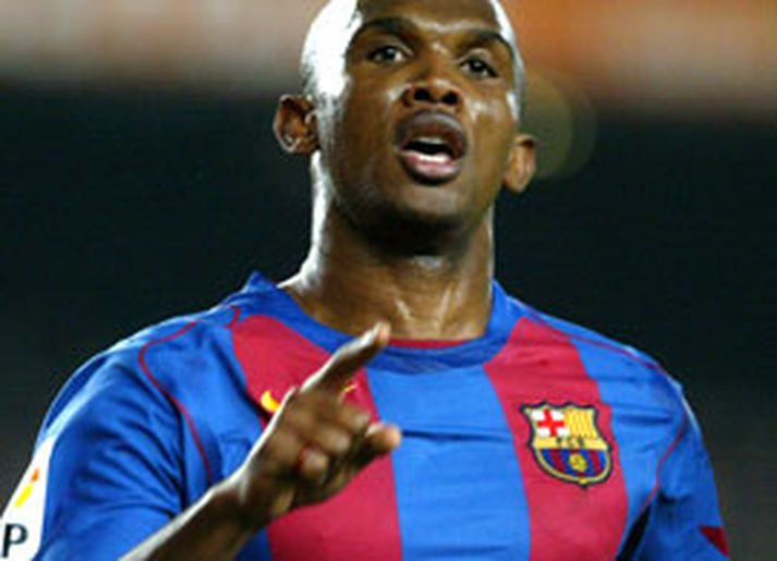 Samuel Etoo skoraði sigurmark Barcelona í gærkvöldi.