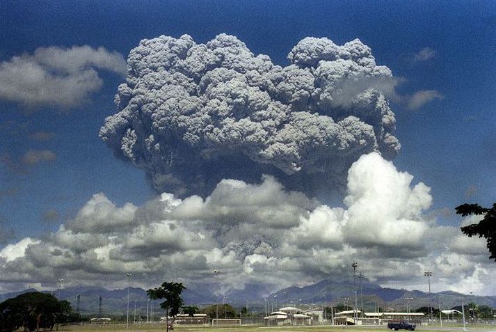 Rannsóknin náði til eldfjallsins Pinatubo á Filippseyjum sem gaus árið 1991.nordicphotos/afp