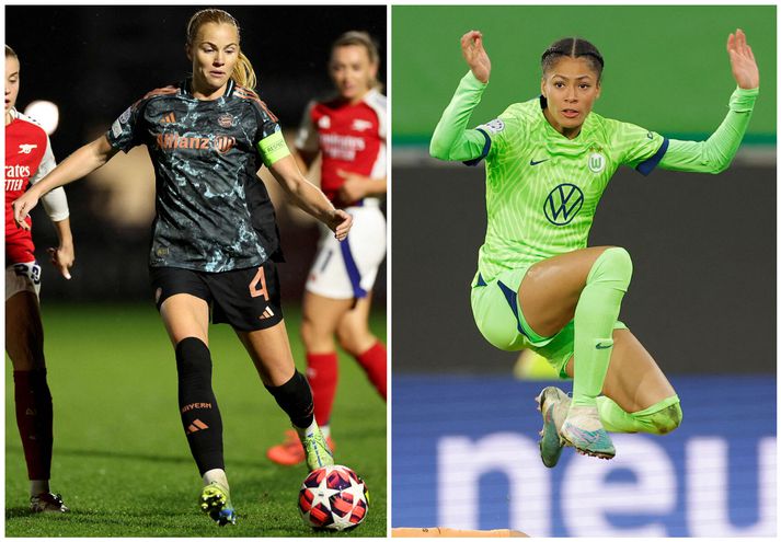 Glódís Perla Viggósdóttir og Sveindís Jane Jónsdóttir mætast í toppslag þýsku deildarinnar í kvöld.