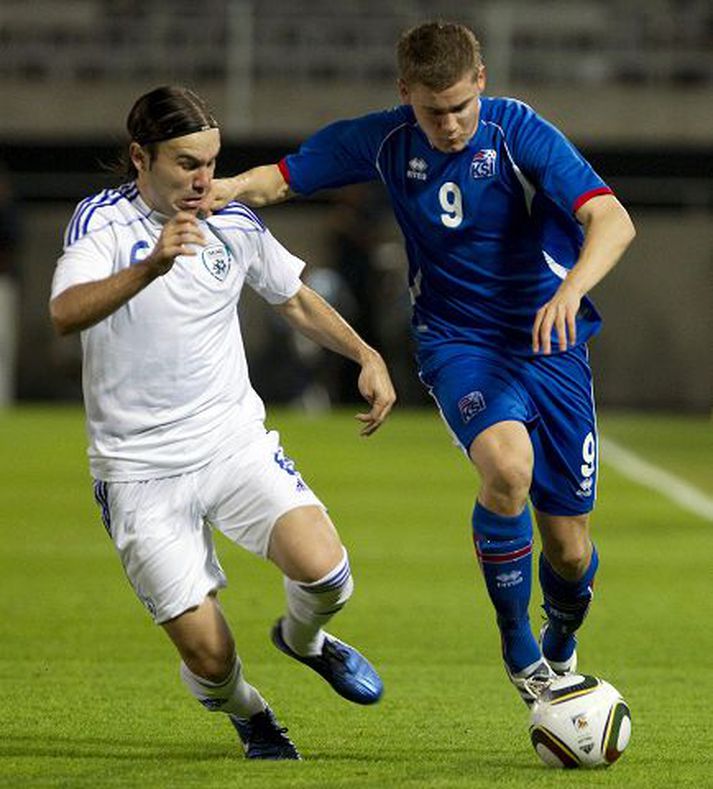 Alfreð Finnbogason skoraði eitt og átti ríkan þátt í hinu marki Íslands í gær.