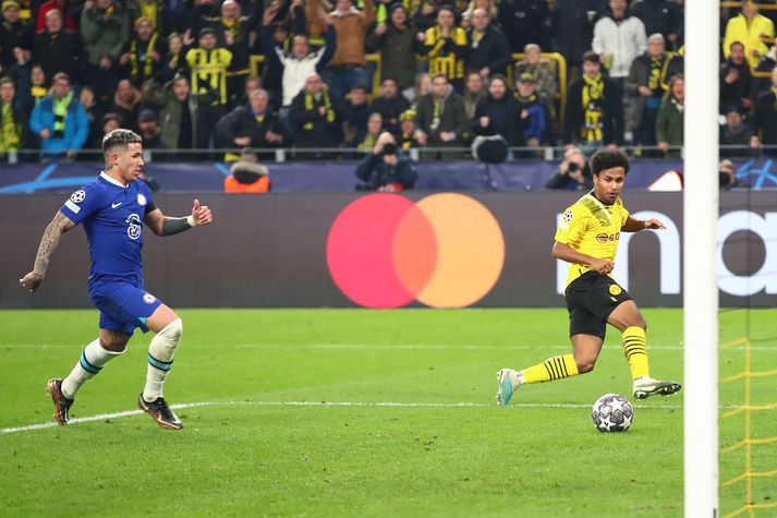 Karim Adeyemi skorar eina mark leiks Borussia Dortmund og Chelsea.