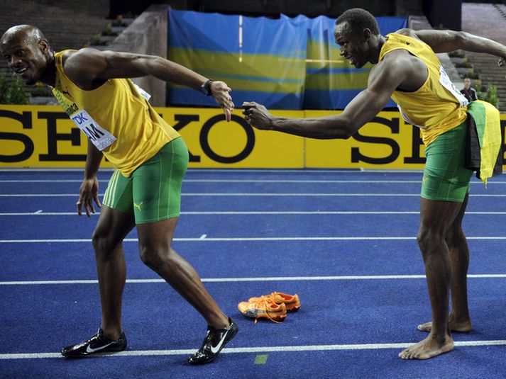 Usain Bolt og Asafa Powell.