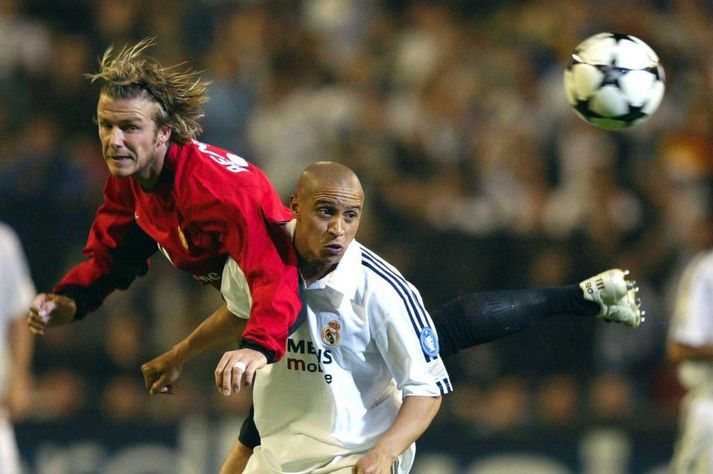 Real Madrid hafði betur gegn Manchester United í Meistaradeildinni tímabilið 2002-2003.