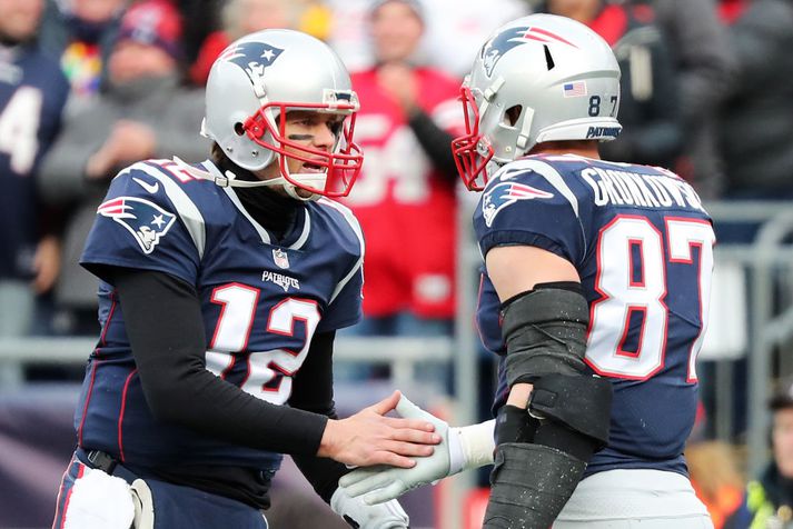 Tom Brady og Rob Gronkowski hafa verið í miklum ham fyrir Patriots.