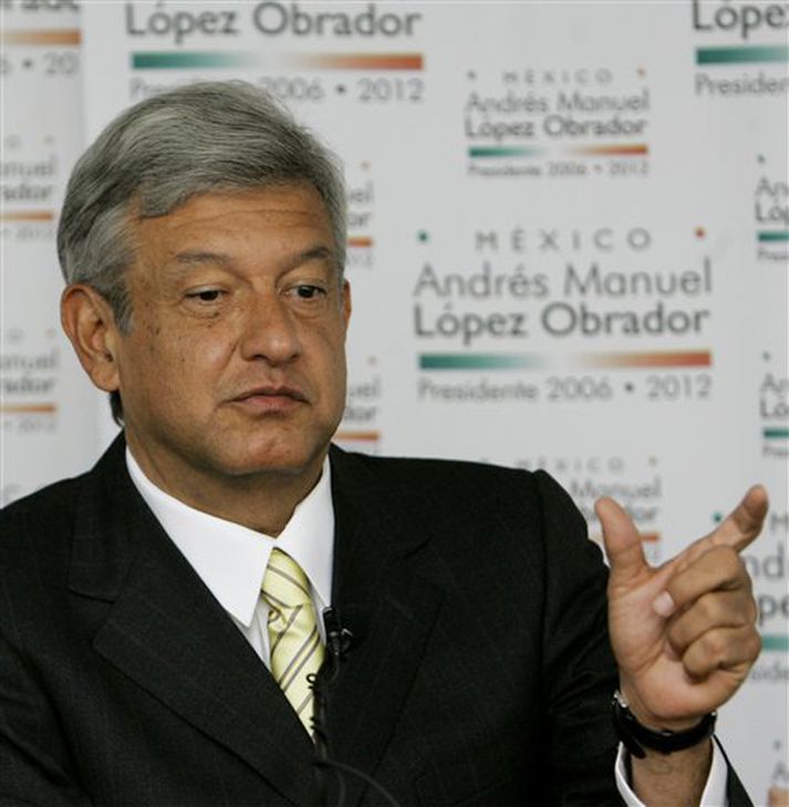 Andres Manuel Lopez Obrador, forsetaframbjóðandi í Mexíkó.