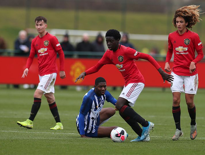 Ungstirnið í leik með U18 ára liði United.