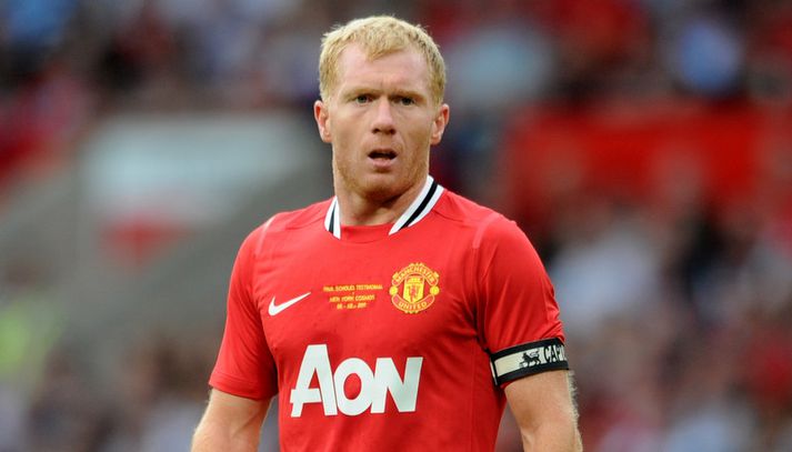 Paul Scholes í leik með Manchester United á árum áður.