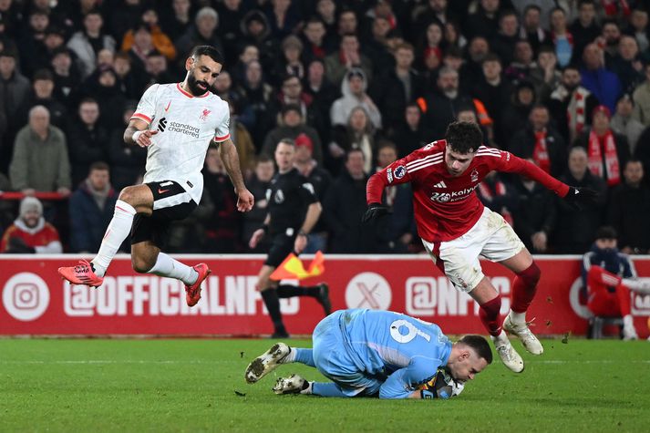 Mohamed Salah þandi ekki netmöskvana í kvöld.