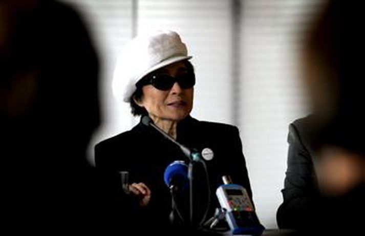 Frá heimsókn Yoko Ono hingað til lands fyrr á þessu ári