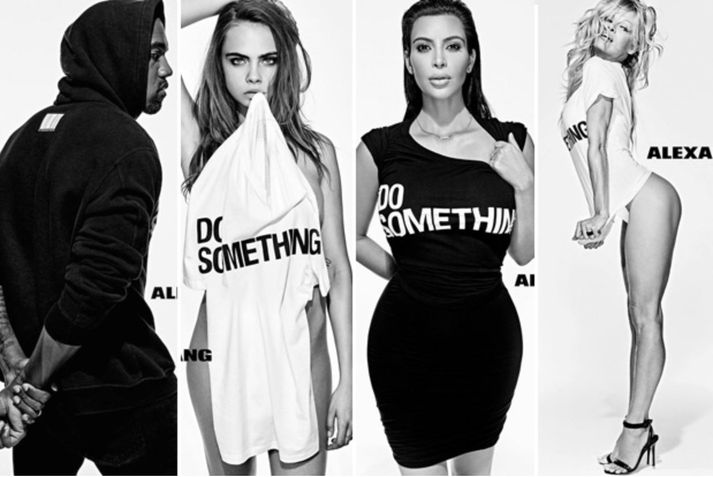 Kanye West, Cara Delevingne, Kim Kardashian og Pamela Anderson.