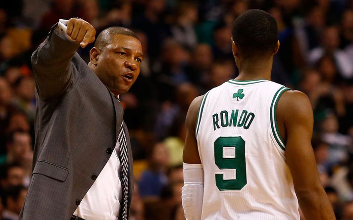 Doc Rivers og Rajon Rondo.