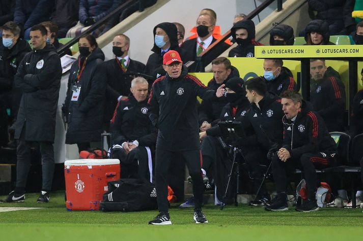 Ralf Rangnick var líflegur á hliðarlínunni í kvöld.