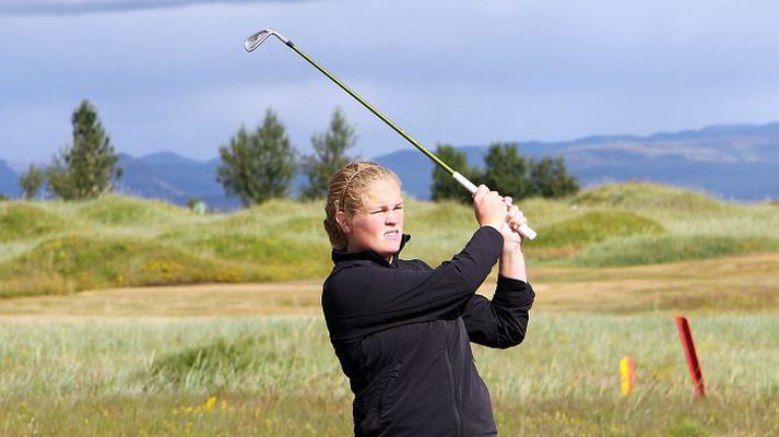 Signý Arnórsdóttir verður í baráttu um stigameistaratitilinn í kvennaflokki í dag.