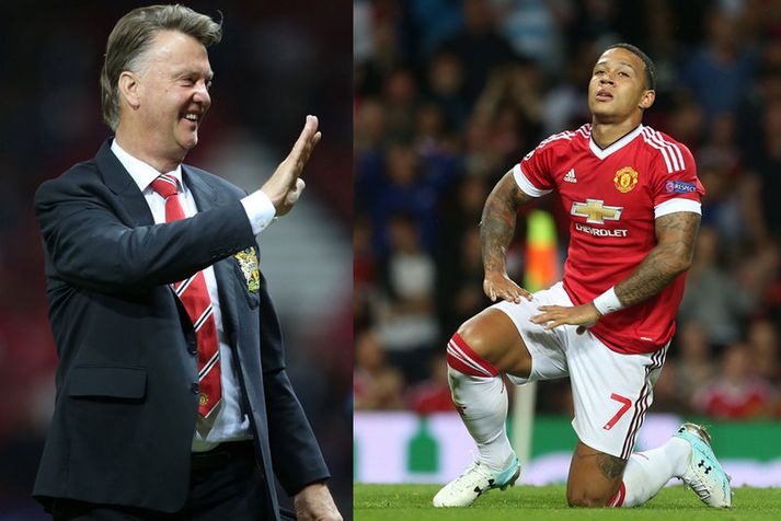 Louis van Gaal og Memphis Depay.