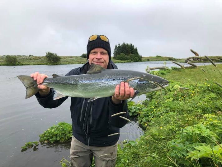 Jóhannes Hinriksson er ánægður með gang mála í Ytri Rangá