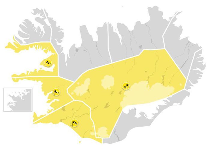 Viðvaranirnar gilda víð um suðurhelming ársins. 