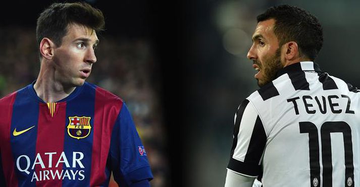 Argentínumennirnir Lionel Messi og Carlos Tevez verða í aðalhlutverkum í Berlín í kvöld.